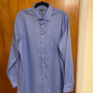 Van Heusen Flex Collar Regular Fit Men’s Blue Button Down Long Sleeve Shirt, L